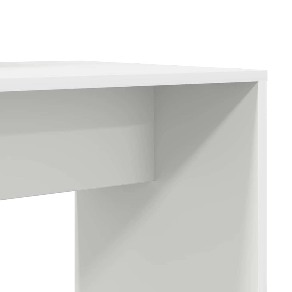 Stalas su lentyna su saugykla Balta 138.5 x 55 x 143 cm Apdirbta mediena
