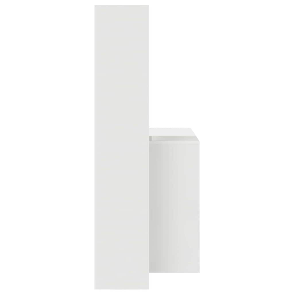 Stalas su lentyna su saugykla Balta 138.5 x 55 x 143 cm Apdirbta mediena