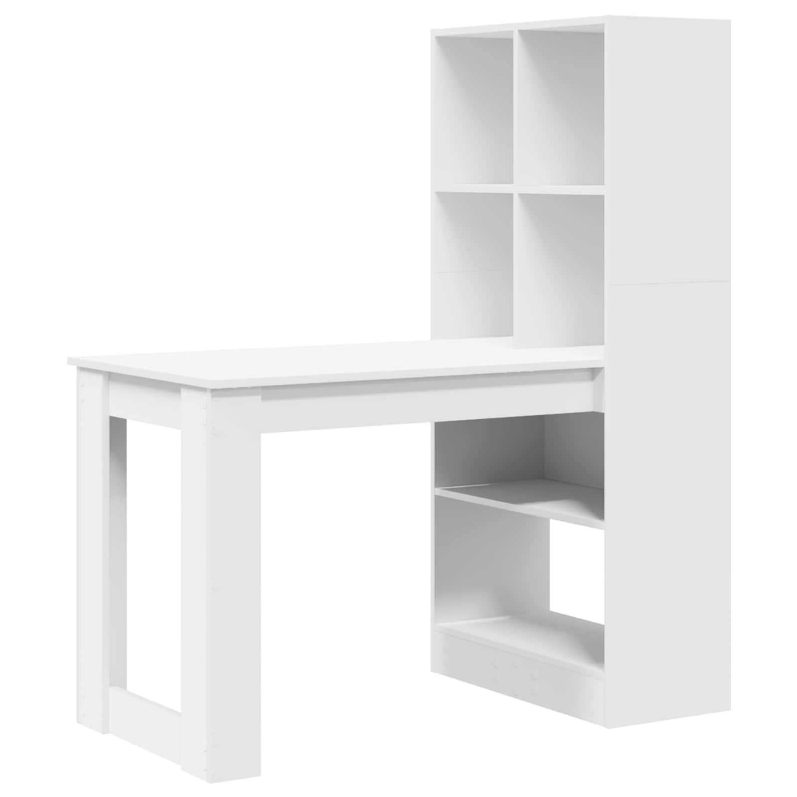 Galds ar plauktu un uzglabāšanas vietu Balts 122 x 67 x 145 cm