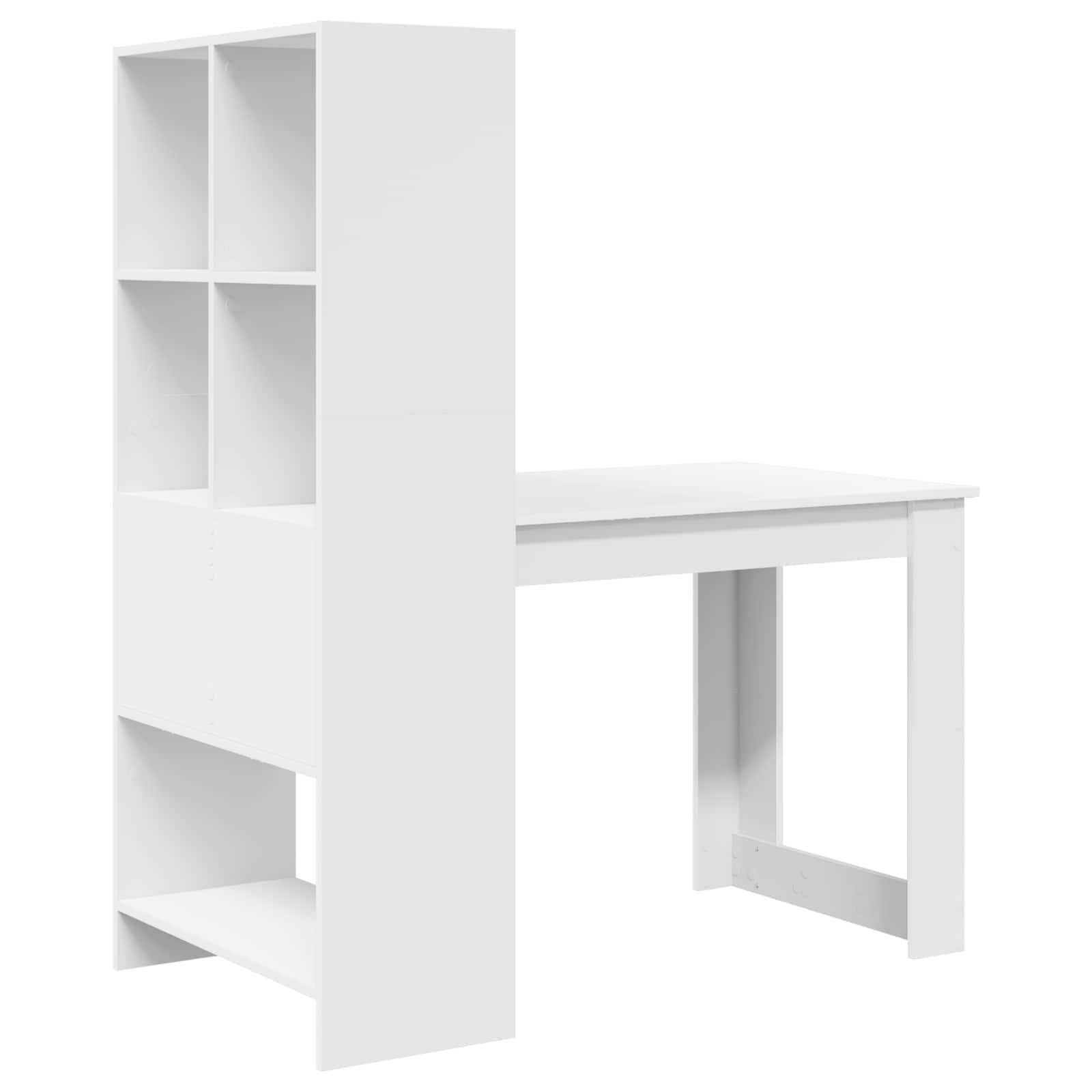 Galds ar plauktu un uzglabāšanas vietu Balts 122 x 67 x 145 cm