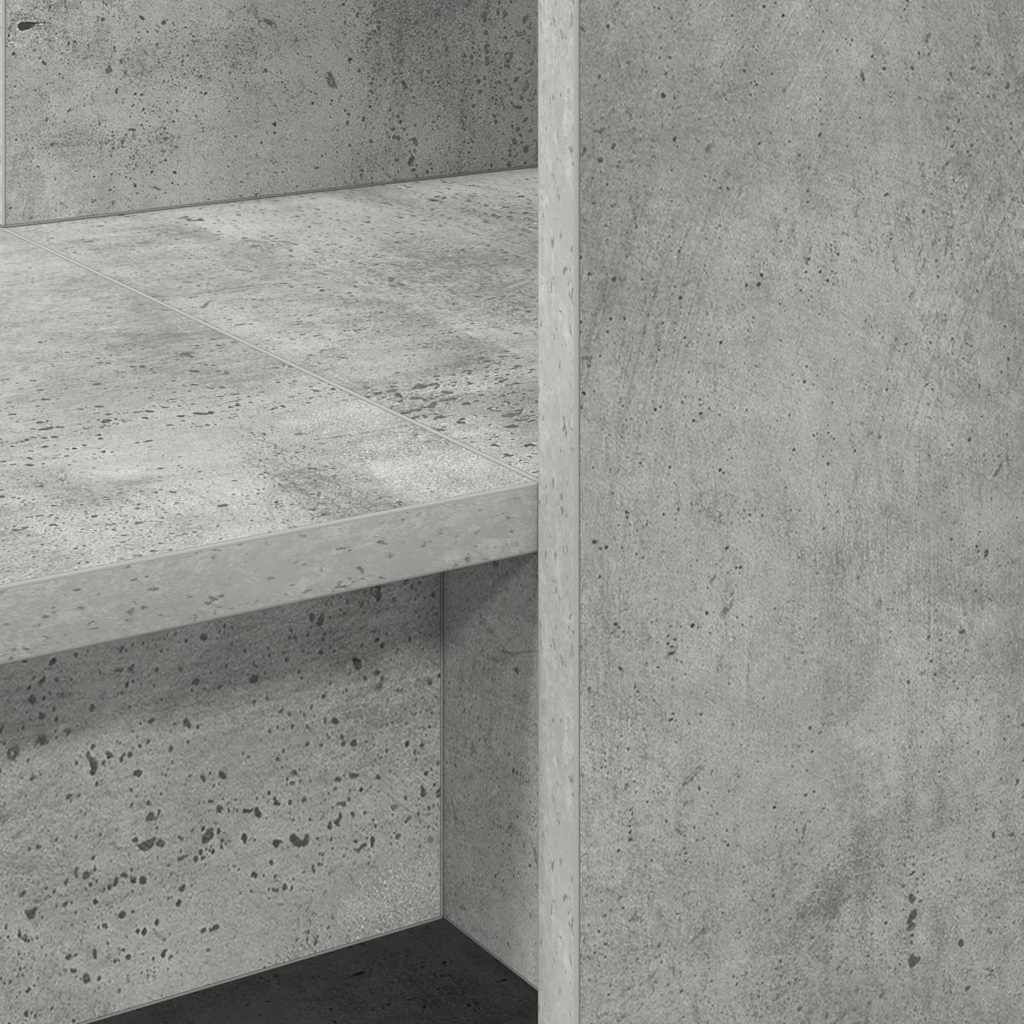 Stalas su lentyna su saugykla Betono pilka 122 x 67 x 145 cm