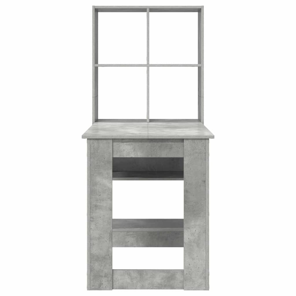 Stalas su lentyna su saugykla Betono pilka 122 x 67 x 145 cm