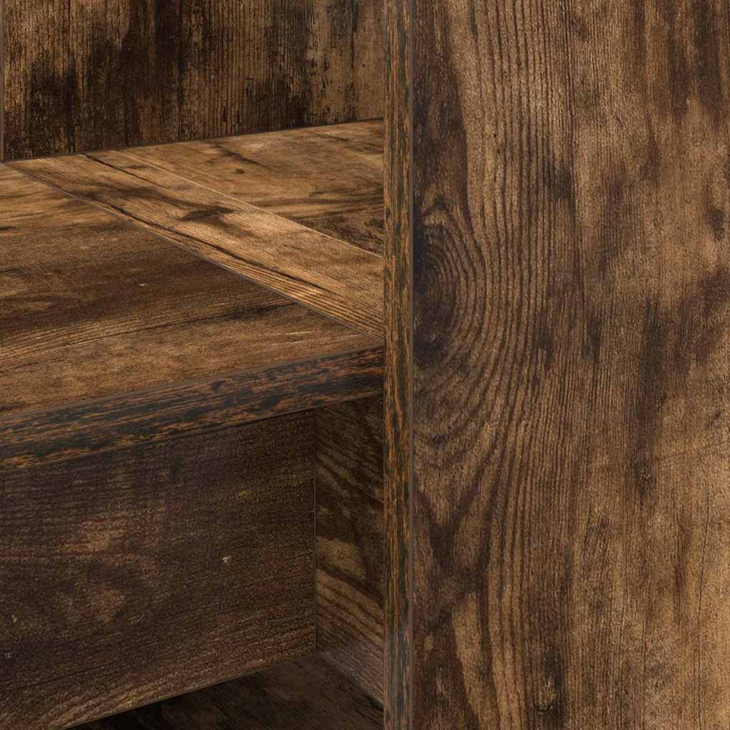 Stalas su lentyna su saugykla Dūminio ąžuolo 122 x 67 x 145 cm