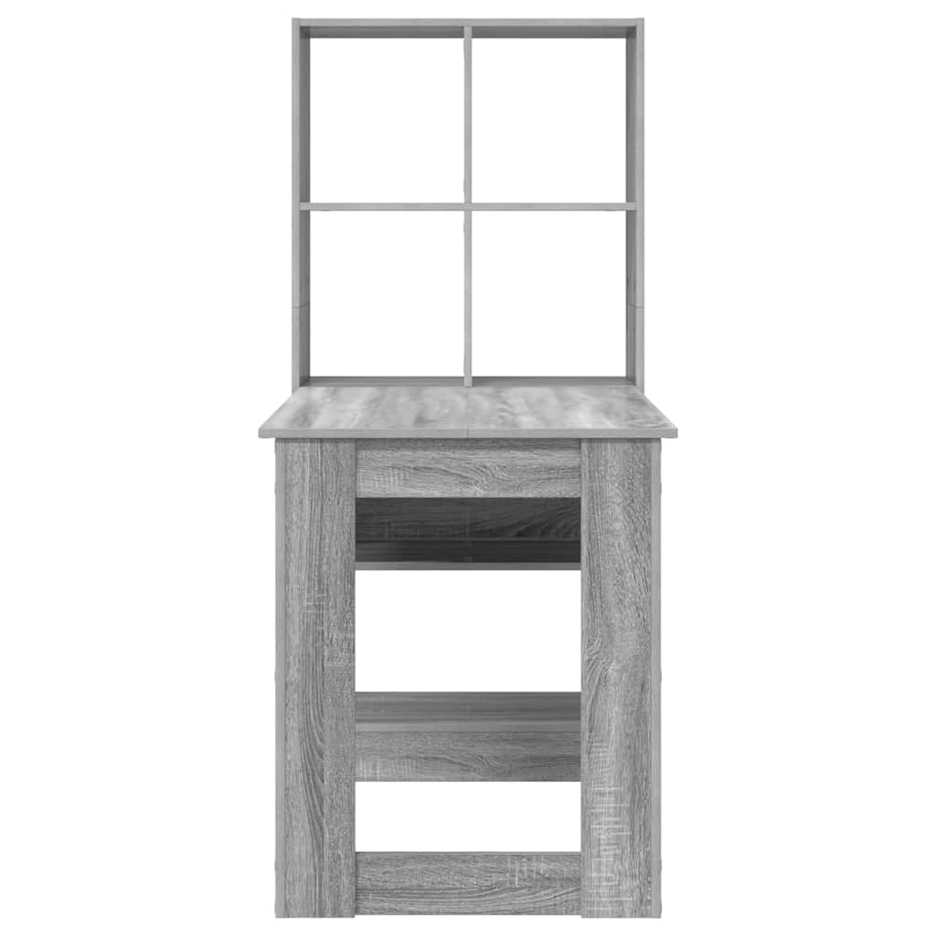 Stalas su lentyna su saugykla Pilkas Sonoma 122 x 67 x 145 cm