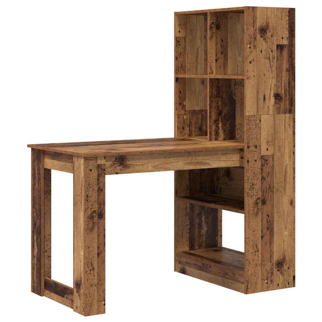 Stalas su lentyna su saugykla Senovinis medis 122 x 67 x 145 cm