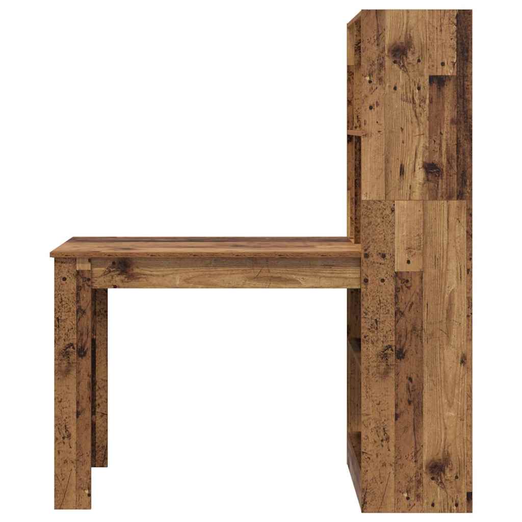 Stalas su lentyna su saugykla Senovinis medis 122 x 67 x 145 cm