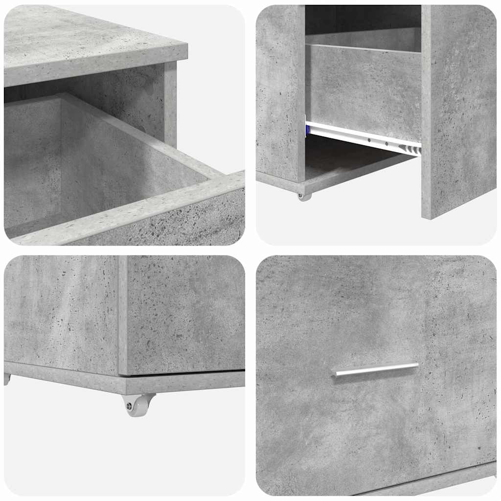 Stalas Betono pilka 131.5 x 50 x 106.5 cm Apdirbta mediena