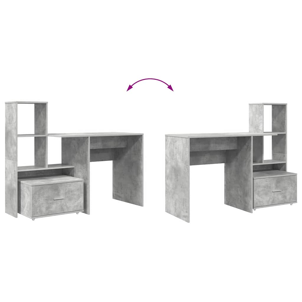 Stalas Betono pilka 131.5 x 50 x 106.5 cm Apdirbta mediena