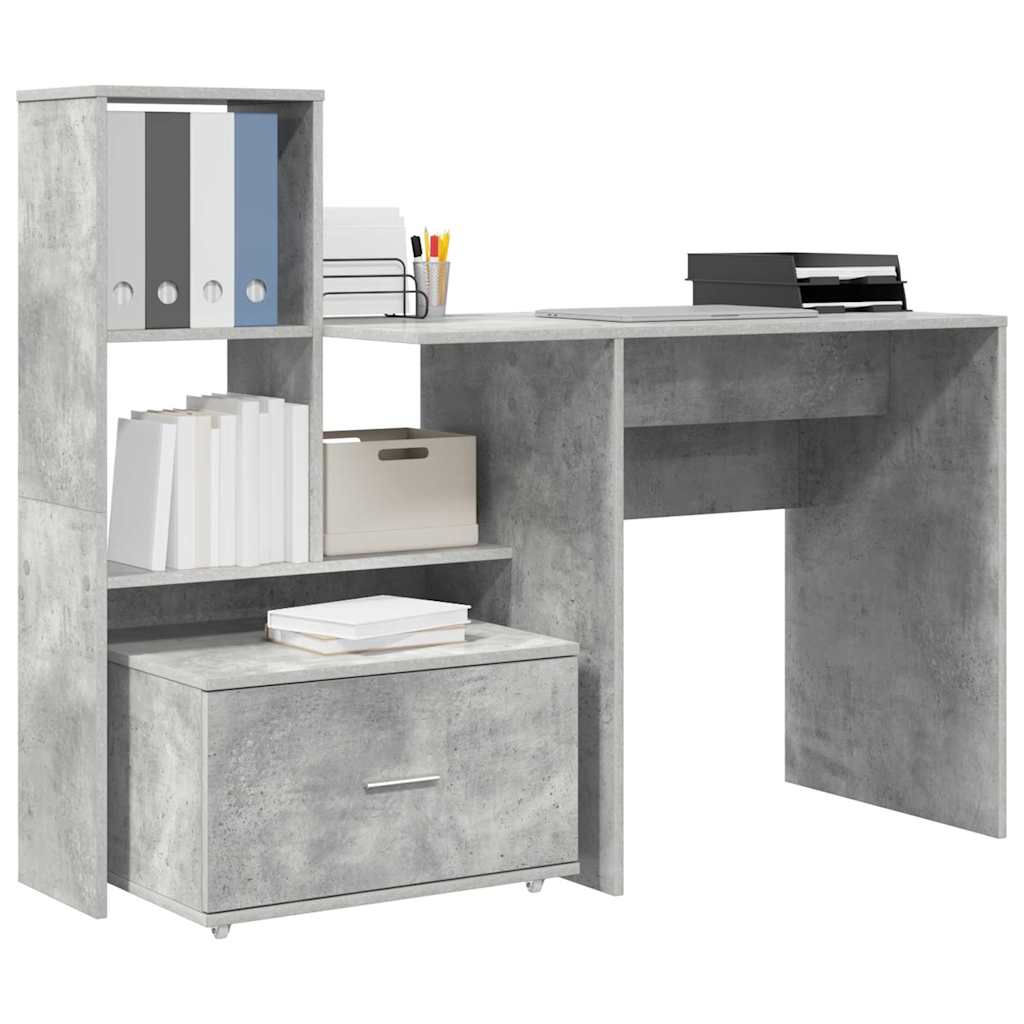 Stalas Betono pilka 131.5 x 50 x 106.5 cm Apdirbta mediena