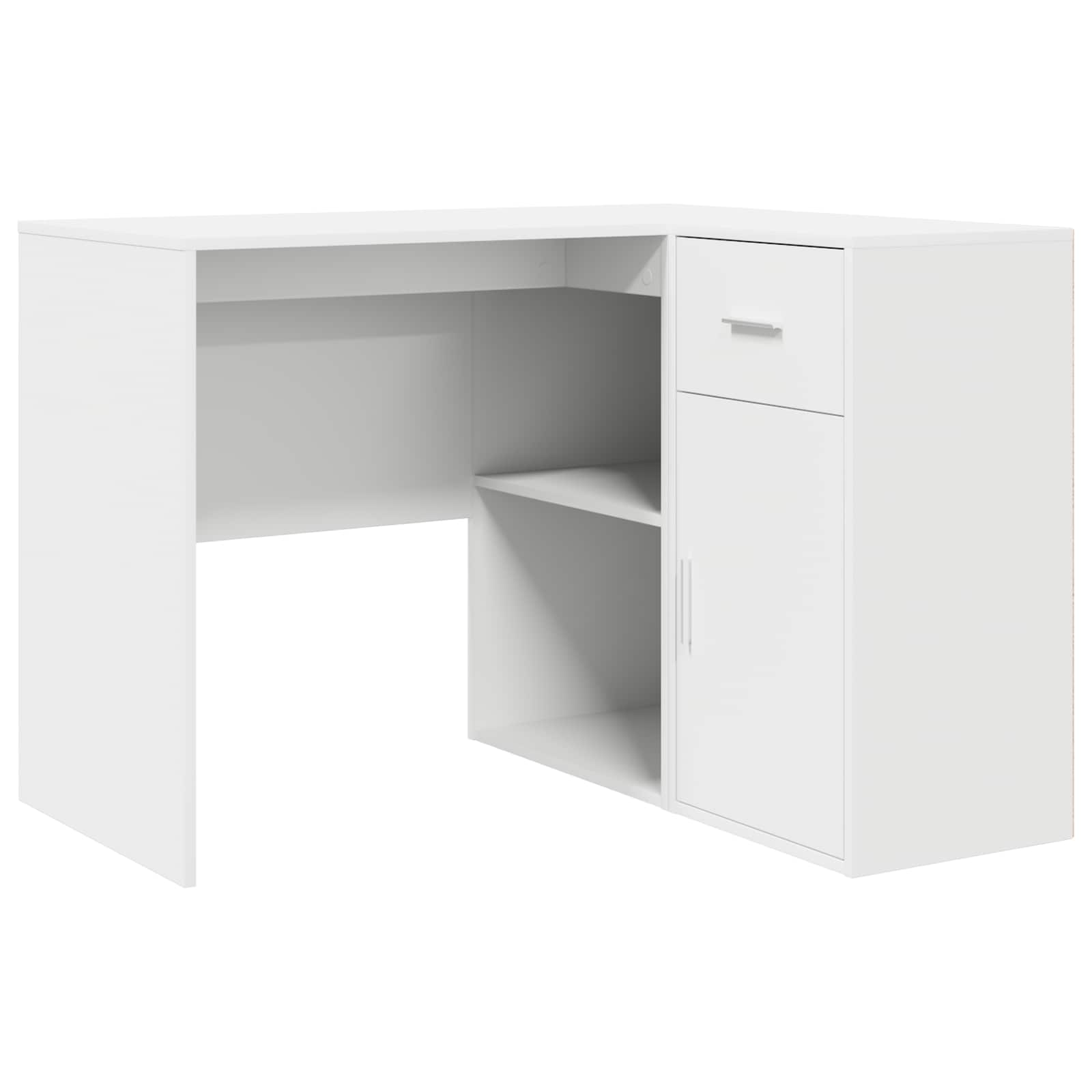 kampinis stalas baltas 102x88x75 cm Inžinerinis medis
