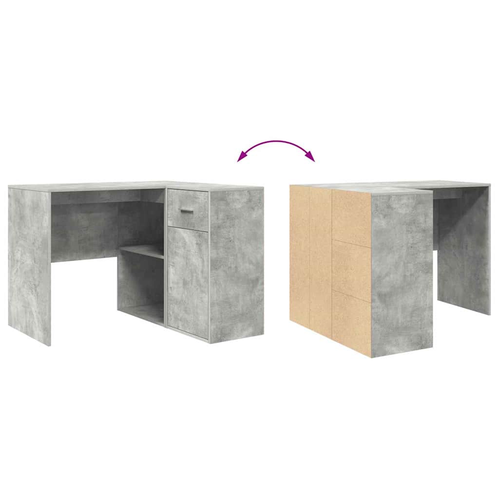 Kampinis rašomasis stalas Betono pilka 102 x 50 x 75 cm