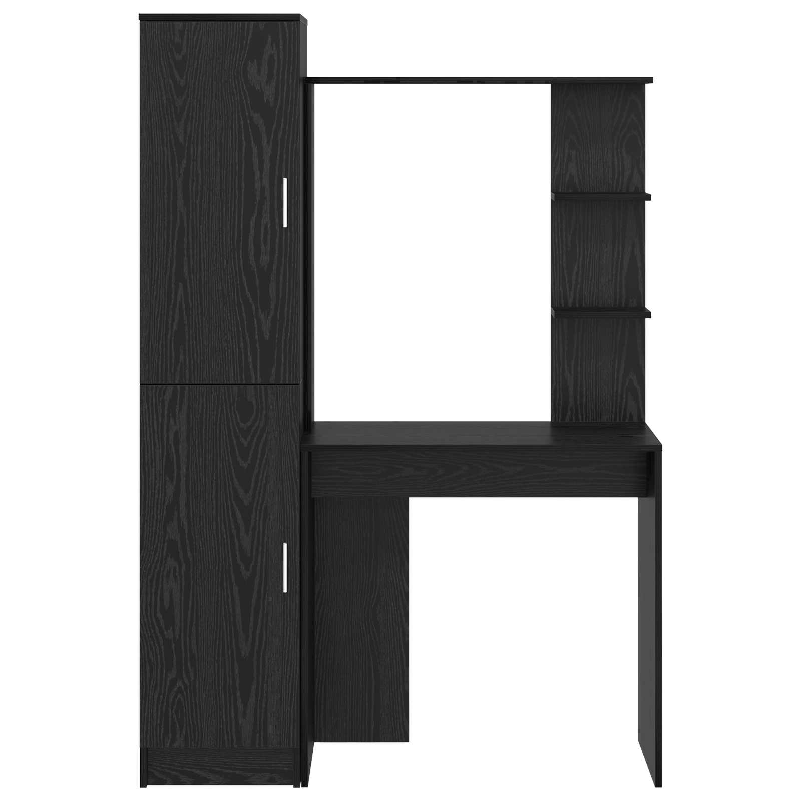 Table with storage with shelf 2 pcs black oak