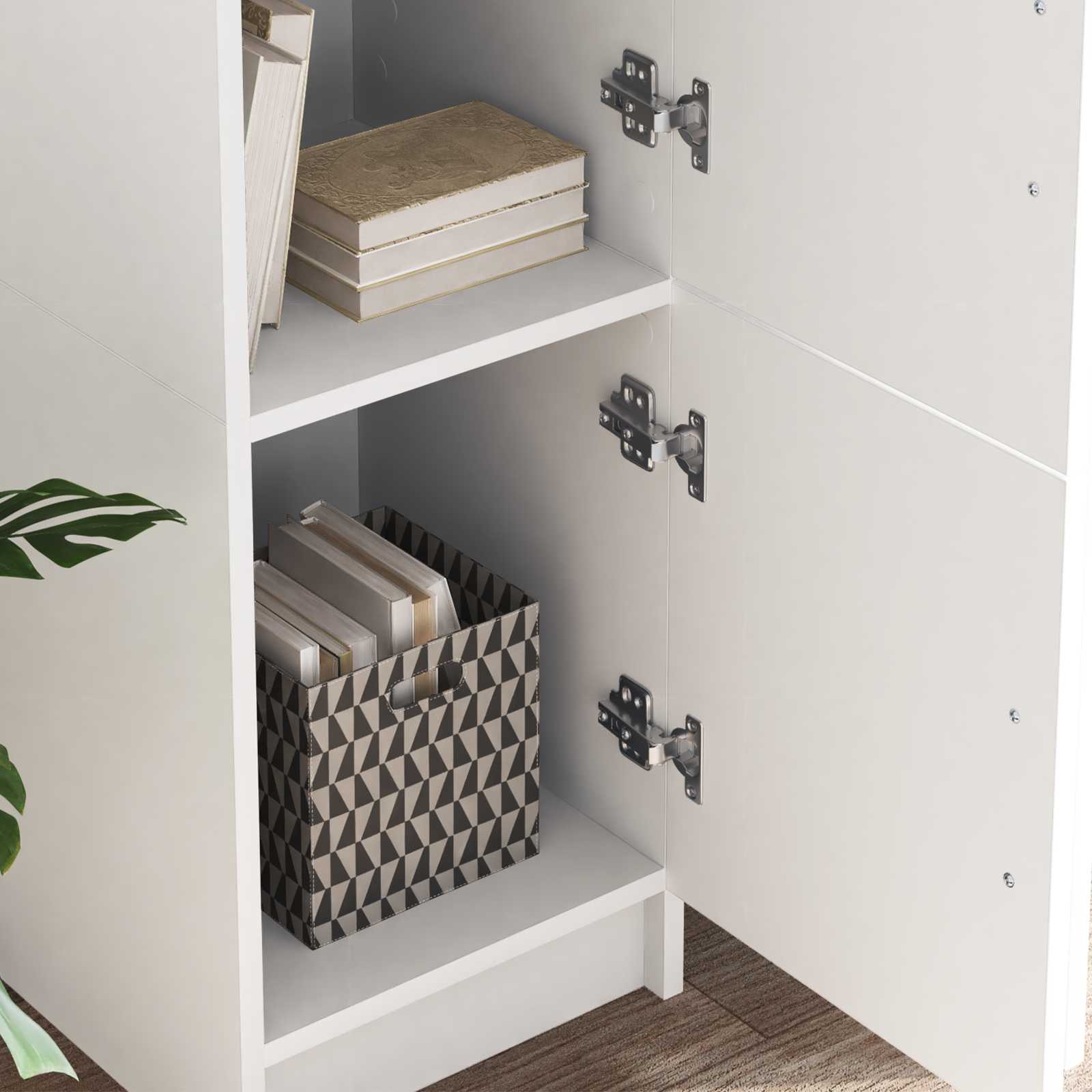 Stalas su saugojimo vieta 2 pcs Balta 102 x 50 x 124 cm