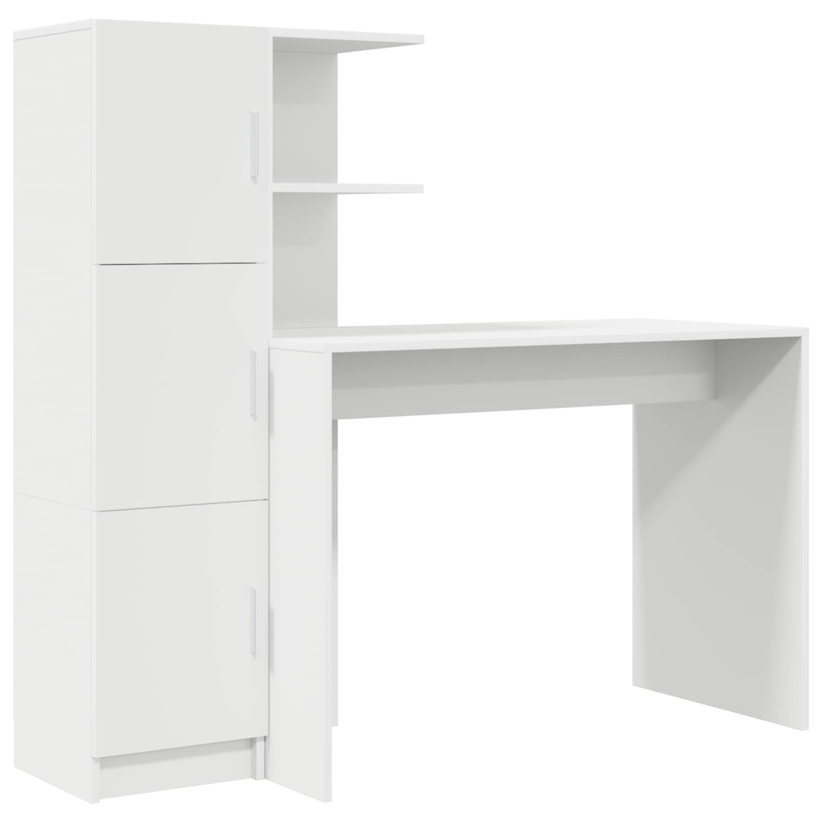 Stalas su saugojimo vieta 2 pcs Balta 102 x 50 x 124 cm
