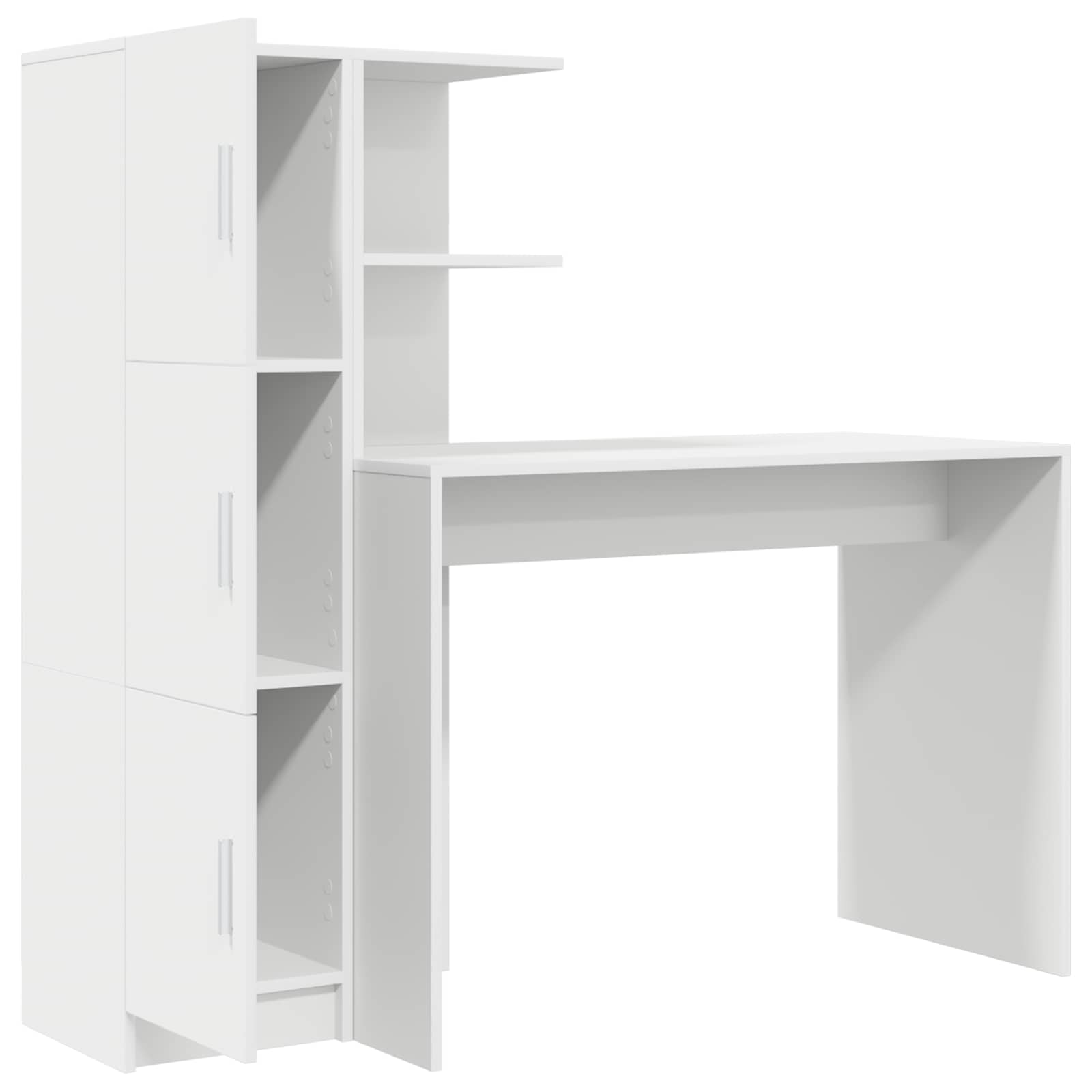 Stalas su saugojimo vieta 2 pcs Balta 102 x 50 x 124 cm