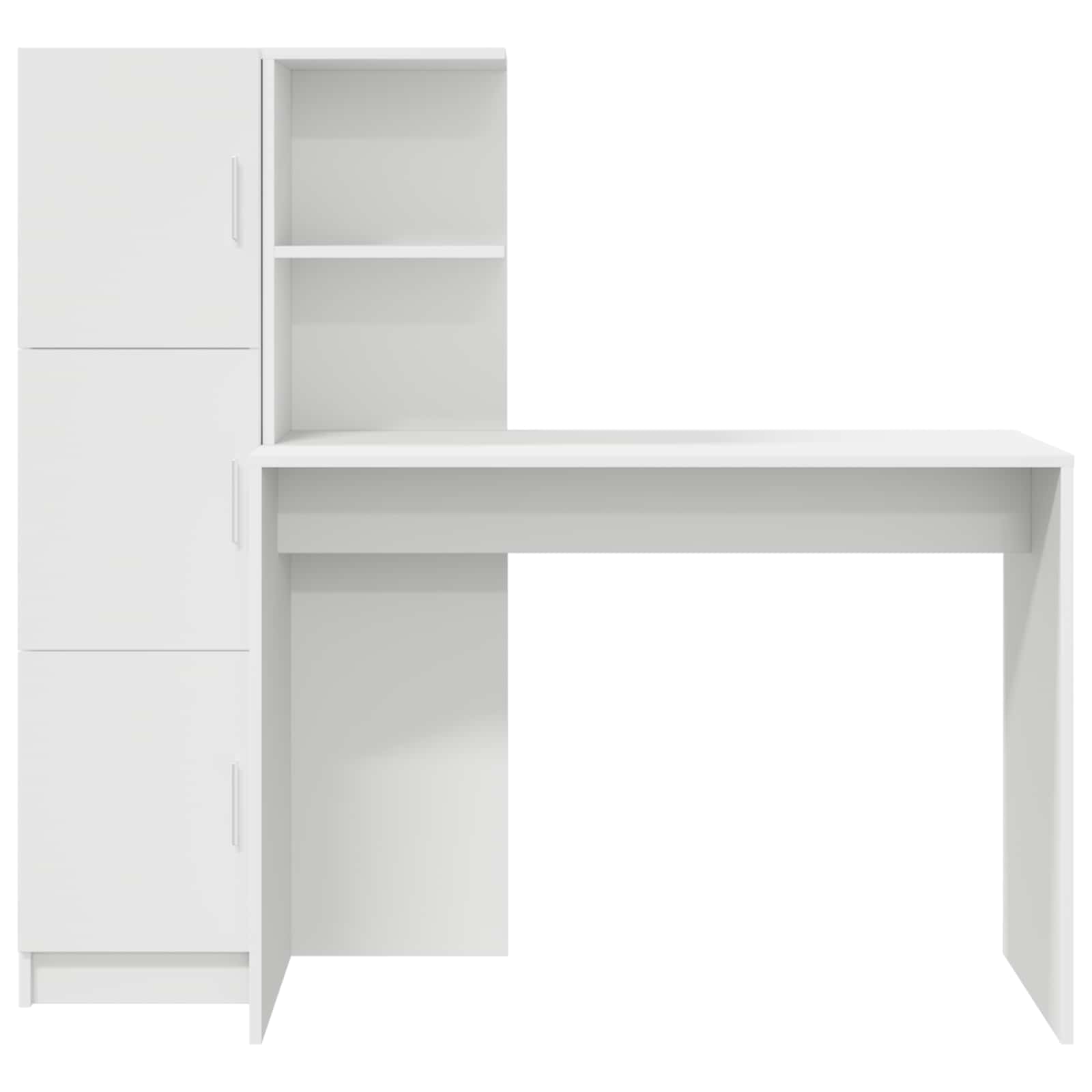 Stalas su saugojimo vieta 2 pcs Balta 102 x 50 x 124 cm