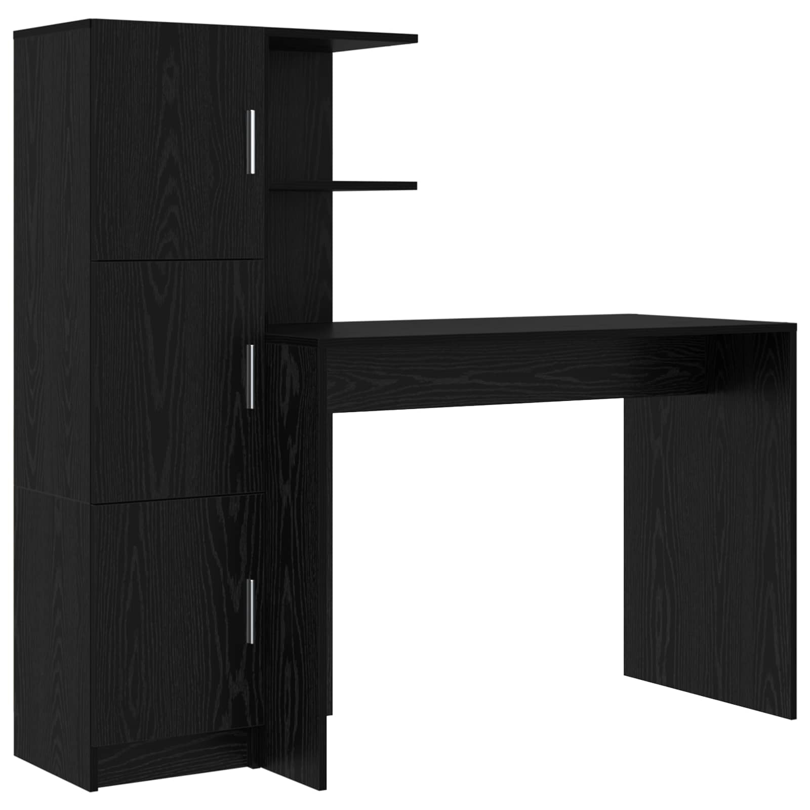 Stalas su saugojimo vieta 2 pcs juoda ąžuolo 102 x 50 x 124 cm