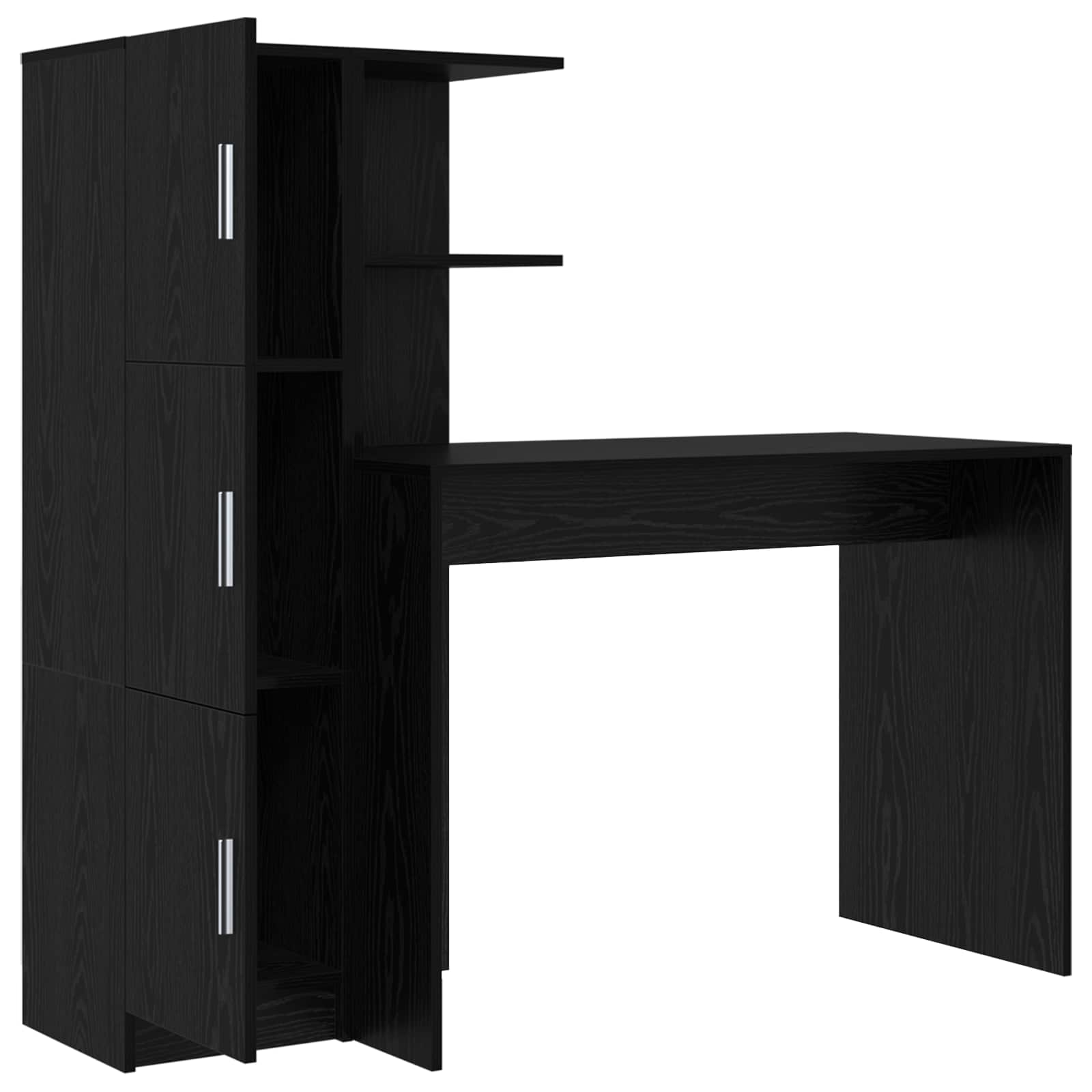 Stalas su saugojimo vieta 2 pcs juoda ąžuolo 102 x 50 x 124 cm