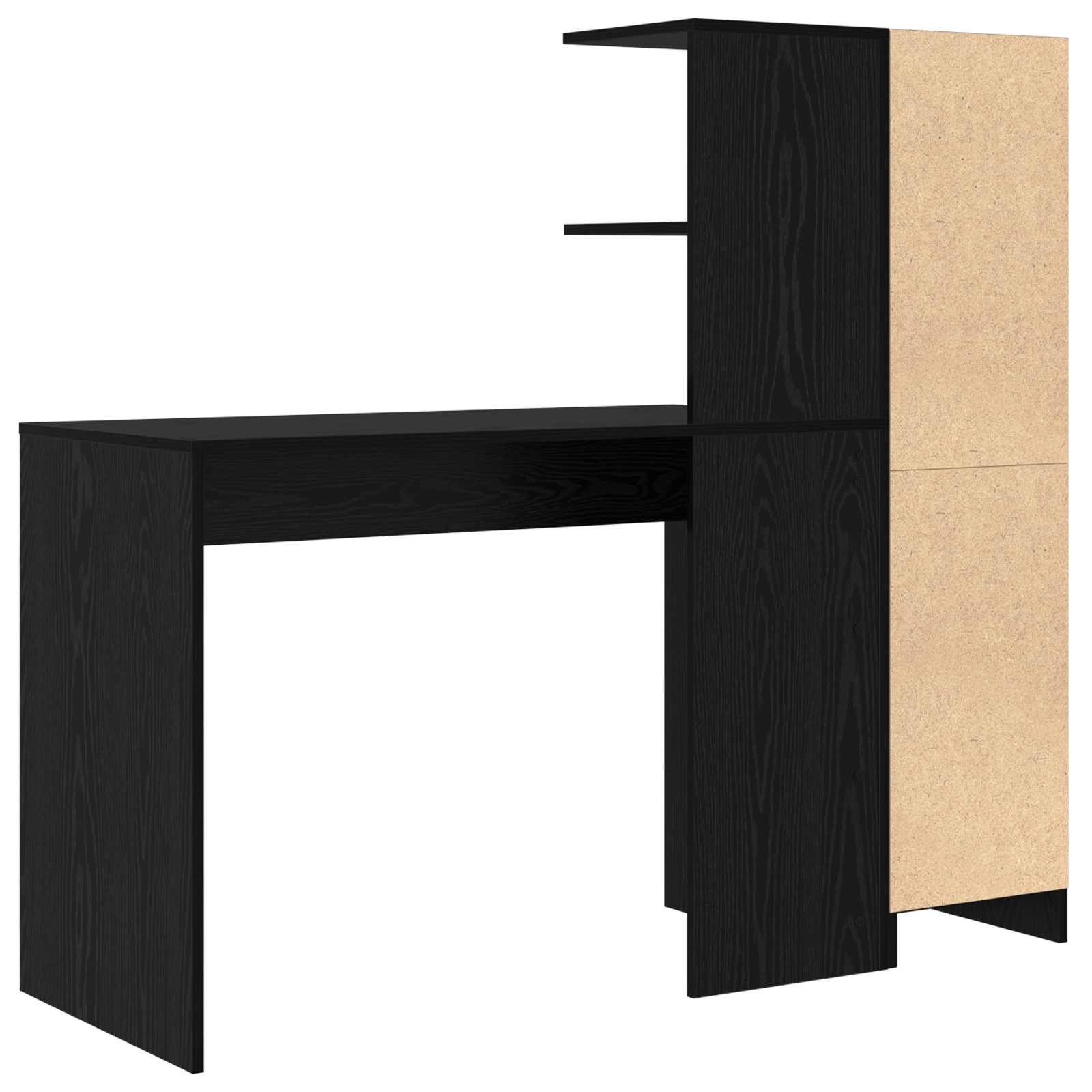 Stalas su saugojimo vieta 2 pcs juoda ąžuolo 102 x 50 x 124 cm