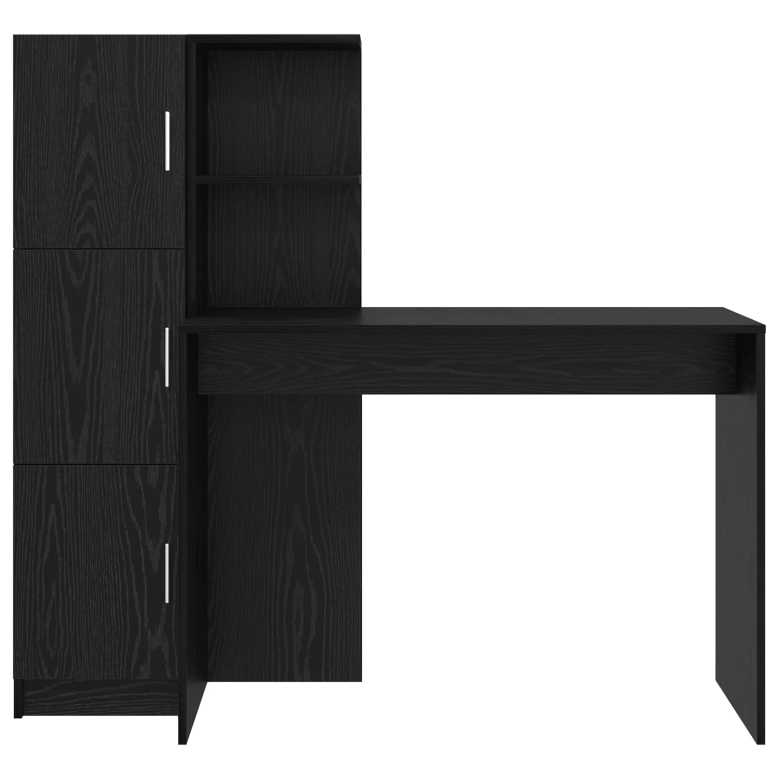 Stalas su saugojimo vieta 2 pcs juoda ąžuolo 102 x 50 x 124 cm