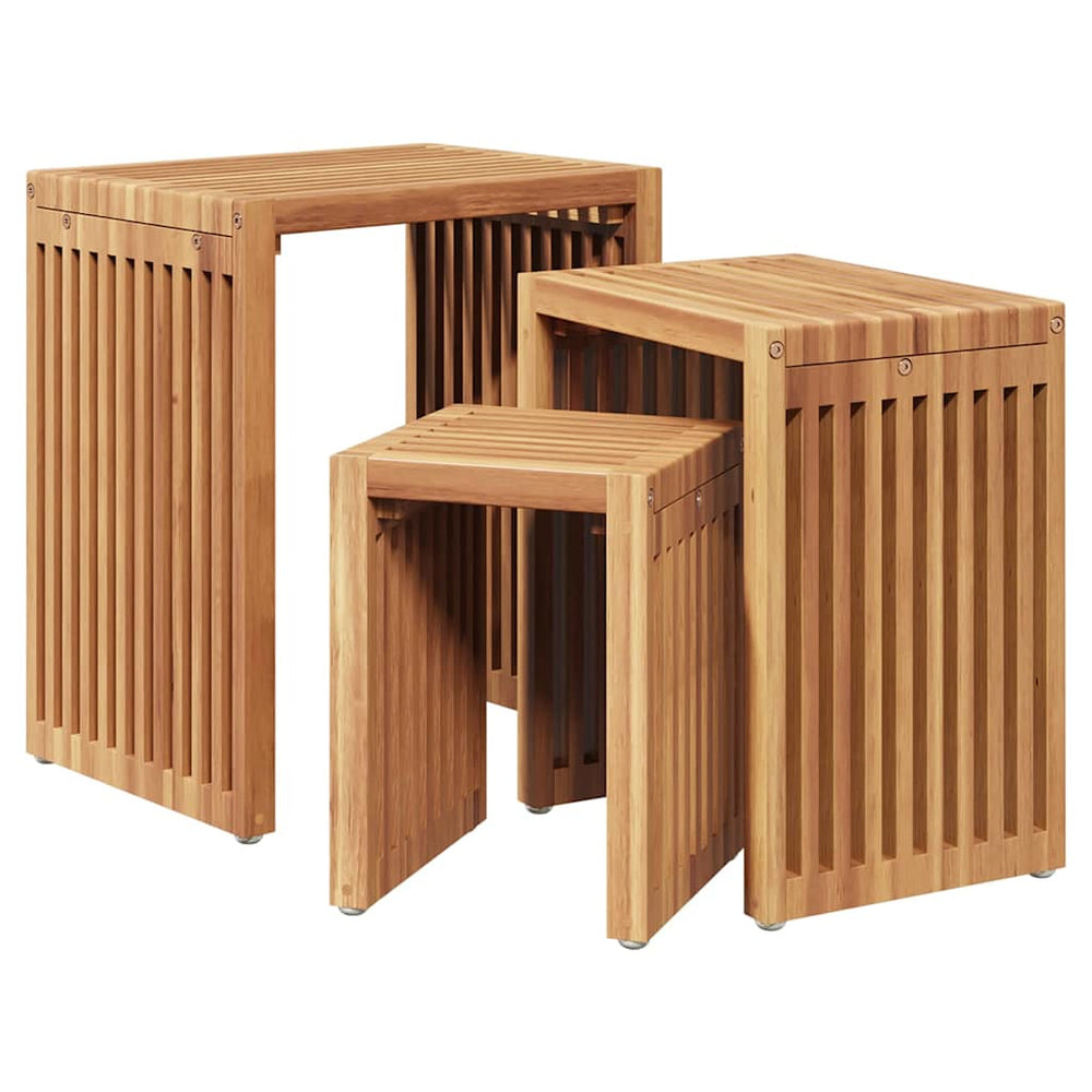 Sodo šoninis stalas 3 pcs Ruda 33 x 44,5 x 51 cm