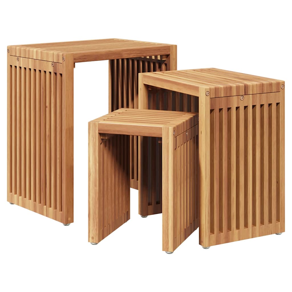 Sodo šoninis stalas 3 pcs Ruda 33 x 44,5 x 51 cm