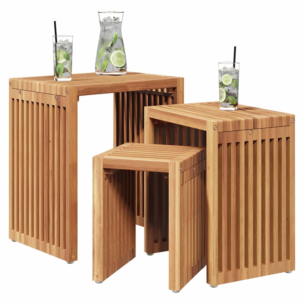 Sodo šoninis stalas 3 pcs Ruda 33 x 44,5 x 51 cm