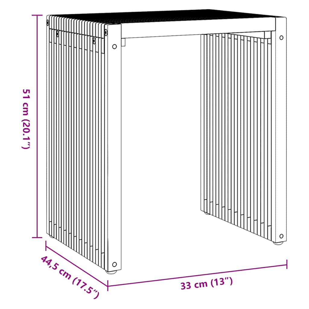 Sodo šoninis stalas 3 pcs Ruda 33 x 44,5 x 51 cm