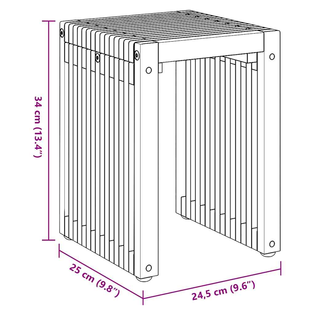 Sodo šoninis stalas 3 pcs Ruda 33 x 44,5 x 51 cm