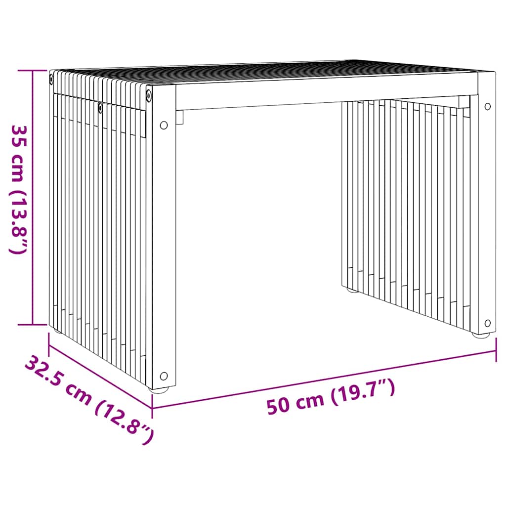 Sodo šoninis stalas Ruda 50 x 32,5 x 35 cm Kieto teka medžio