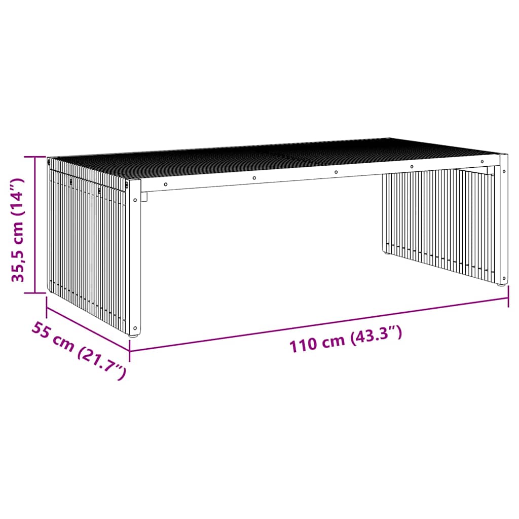Sodo šoninis stalas Ruda 110 x 55 x 35,5 cm Kieto teka medžio