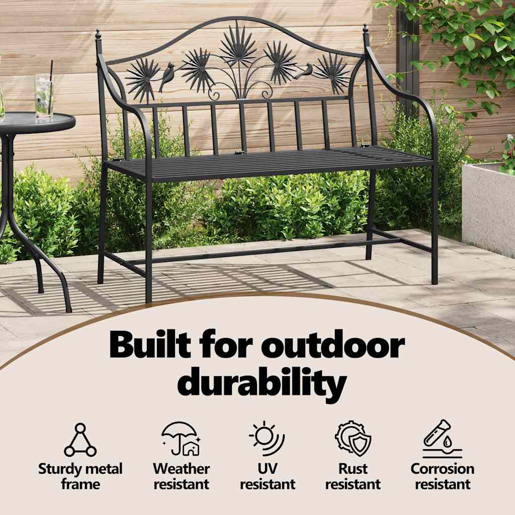 Sodo suolas Juoda 104 x 52,5 x 89 cm Plienas