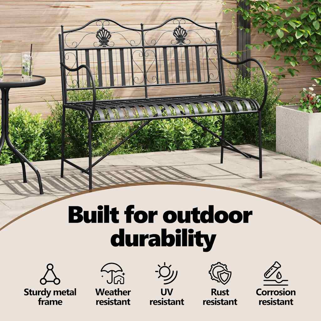 Sodo suolas Juoda 103,5 x 59 x 89 cm Plienas