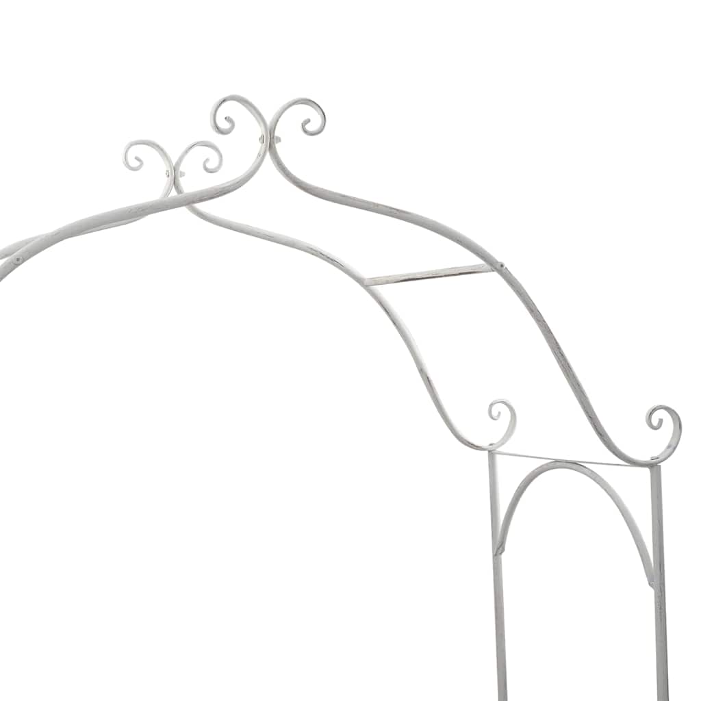 Bench White Metal 121 x 48 x 200 cm Decorative Inserts