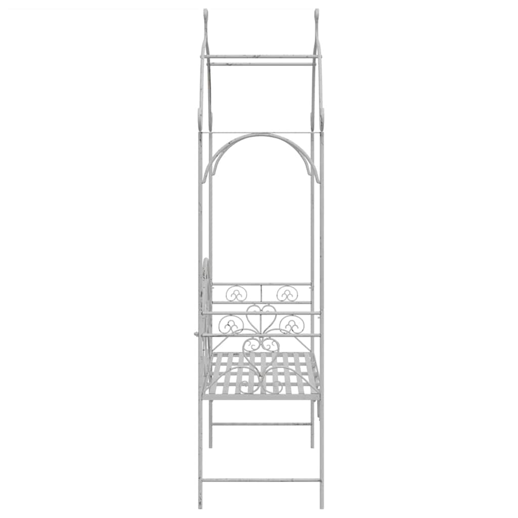 Bench White Metal 121 x 48 x 200 cm Decorative Inserts