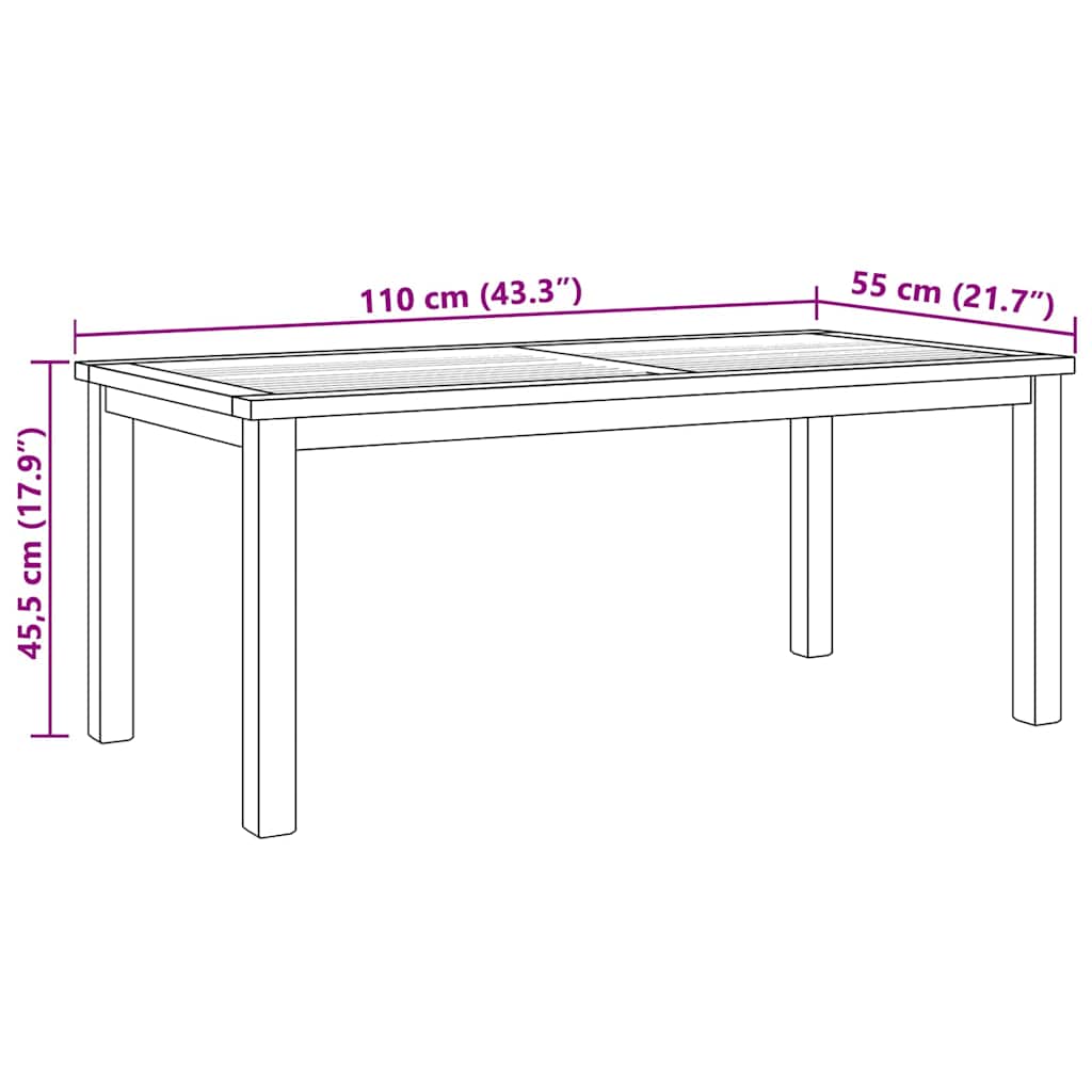Kavos staliukas Ruda 110 x 55 x 45 cm Tikmedžio masyvas