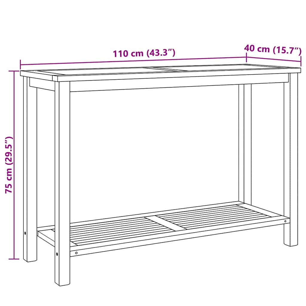 Konsolinis stalas Ruda 110 x 40 x 75 cm Kieto teka medžio