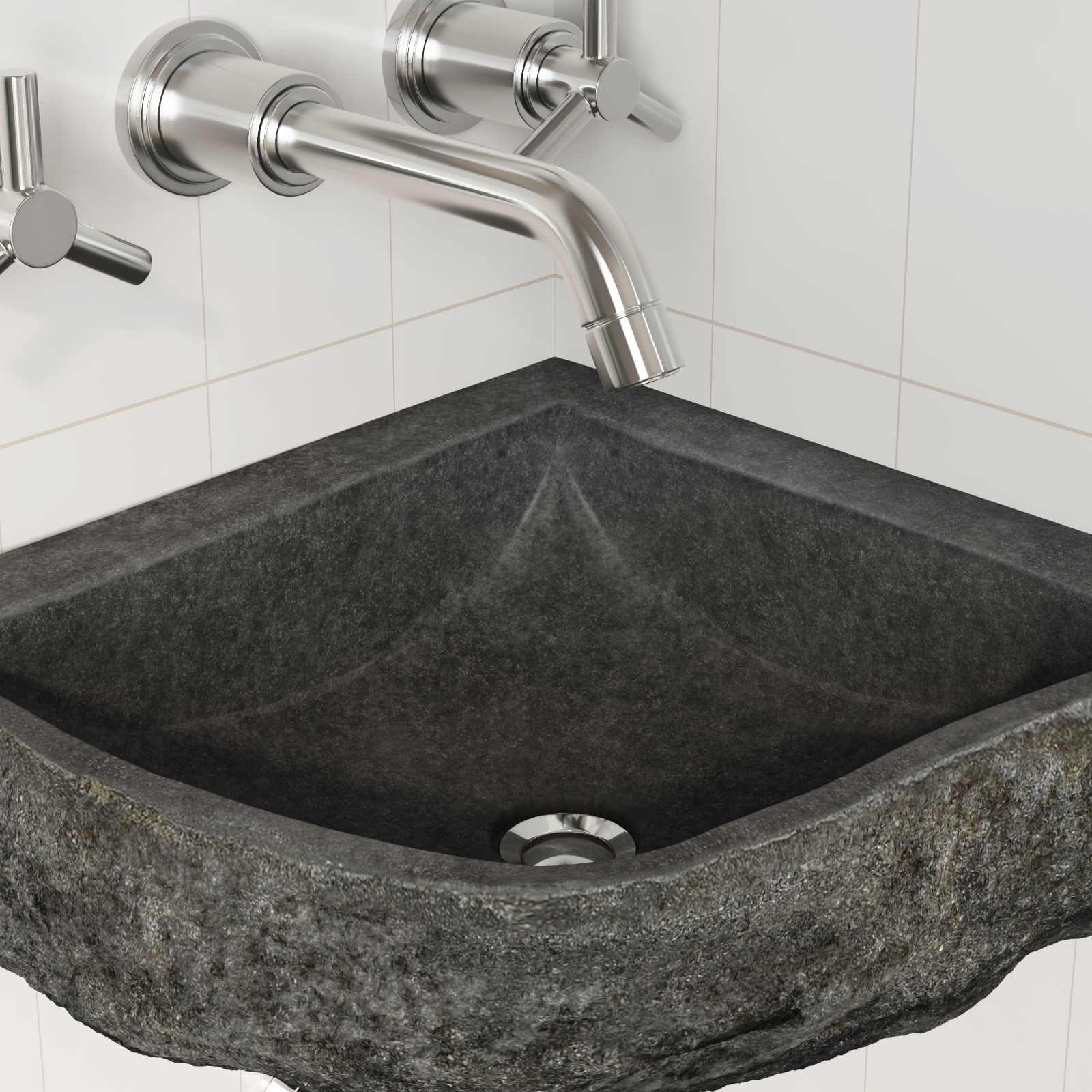 Kriauklė Pilka (30-37) x (30-37) x 12 cm Upės Akmuo