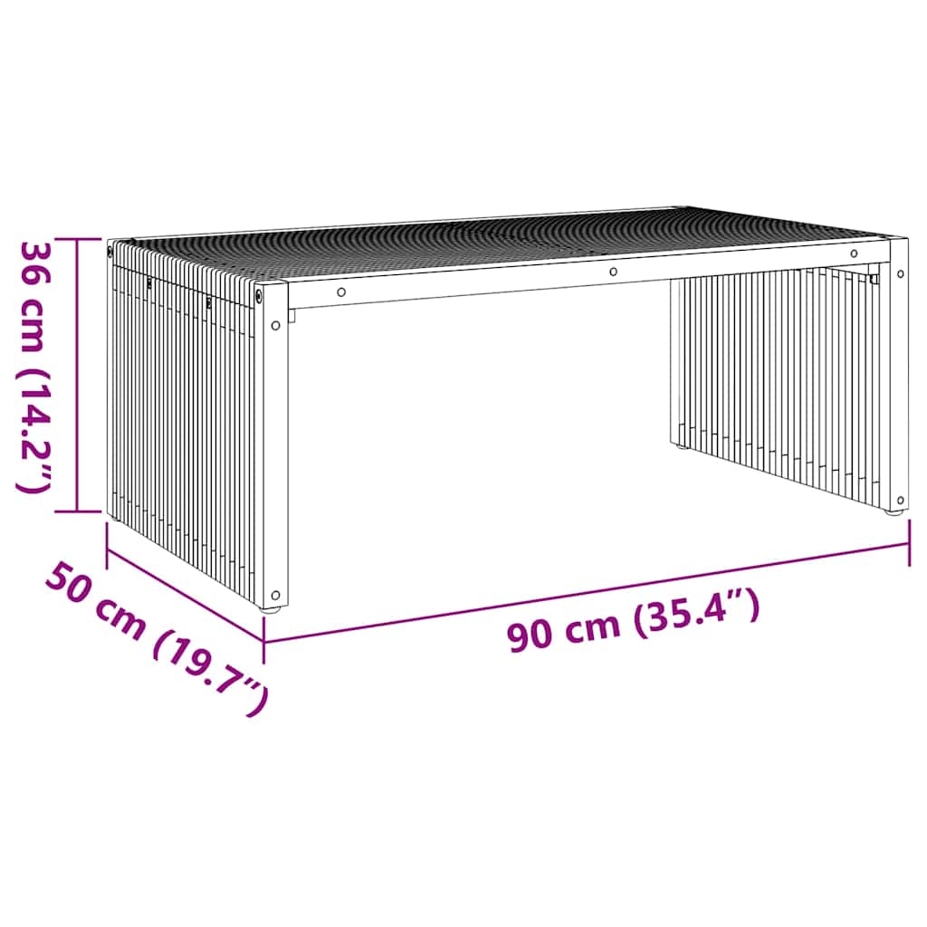 Sodo šoninis stalas Ruda 90 x 50 x 36 cm Kieto teka medžio
