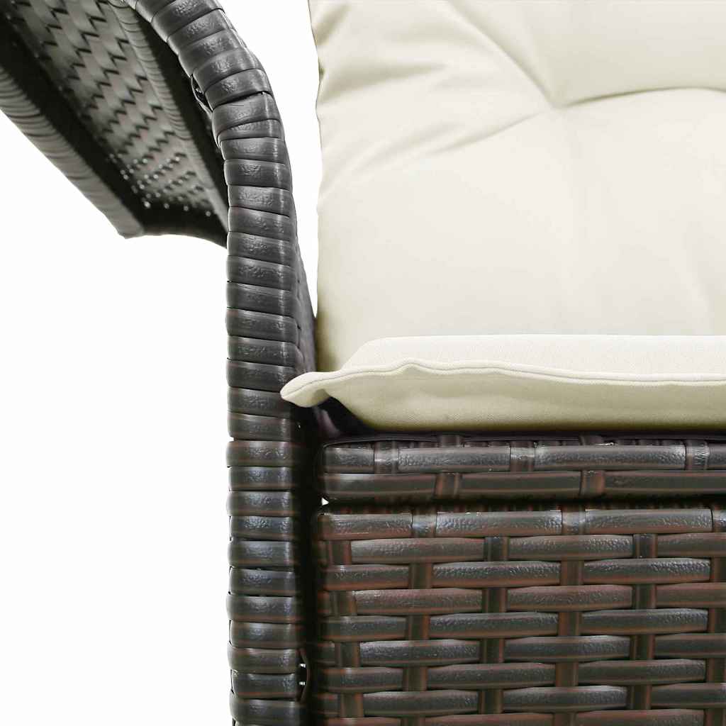 2-vietė sofa sode su pagalvėlėmis ruda poli ratanas