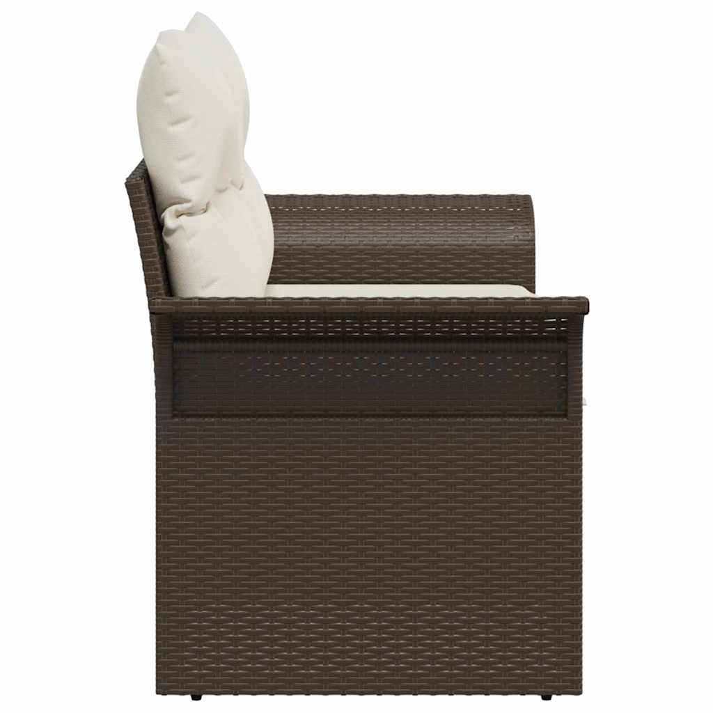 2-vietė sofa sode su pagalvėlėmis ruda poli ratanas