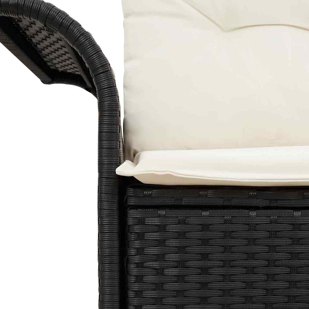 Sodo sofa su pagalve Juoda 141 x 62 x 69cm poliratanas