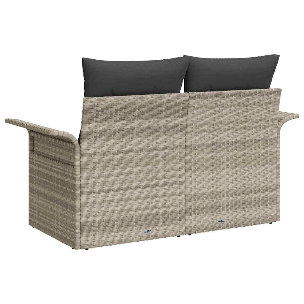 Sodo sofa su pagalve Šviesiai pilka 141 x 62 x 69cm poliratanas