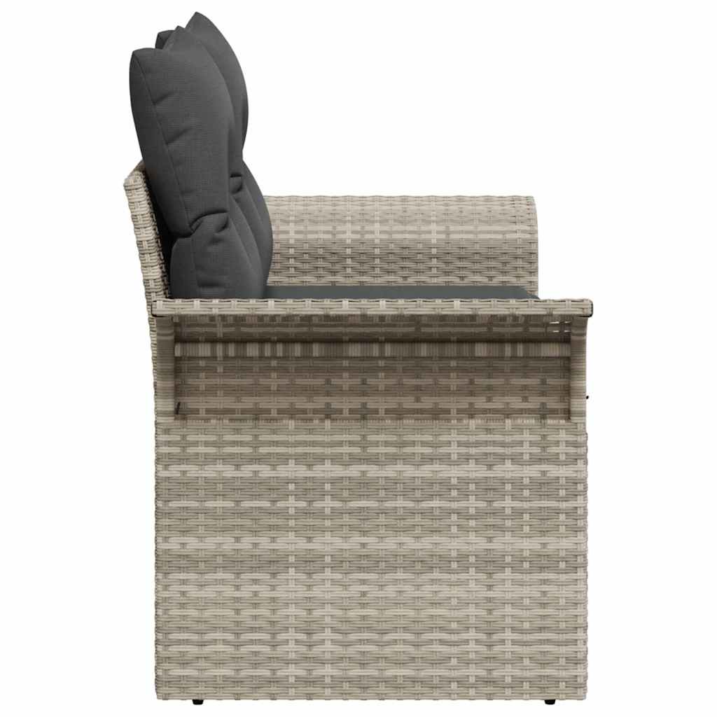 Sodo sofa su pagalve Šviesiai pilka 141 x 62 x 69cm poliratanas