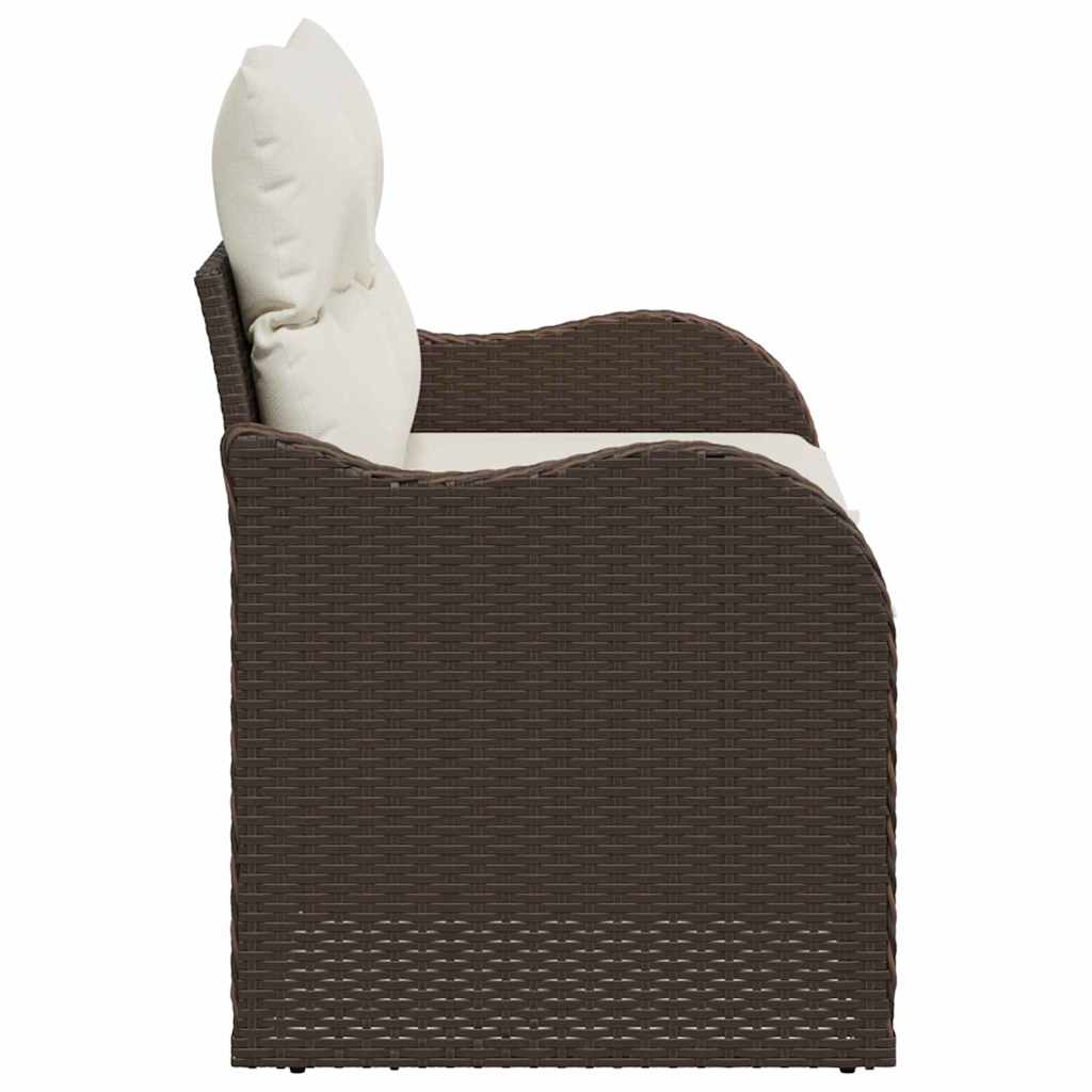 Dārza dīvāns ar spilvenu Brūns 121 x 62 x 69cm poliratans