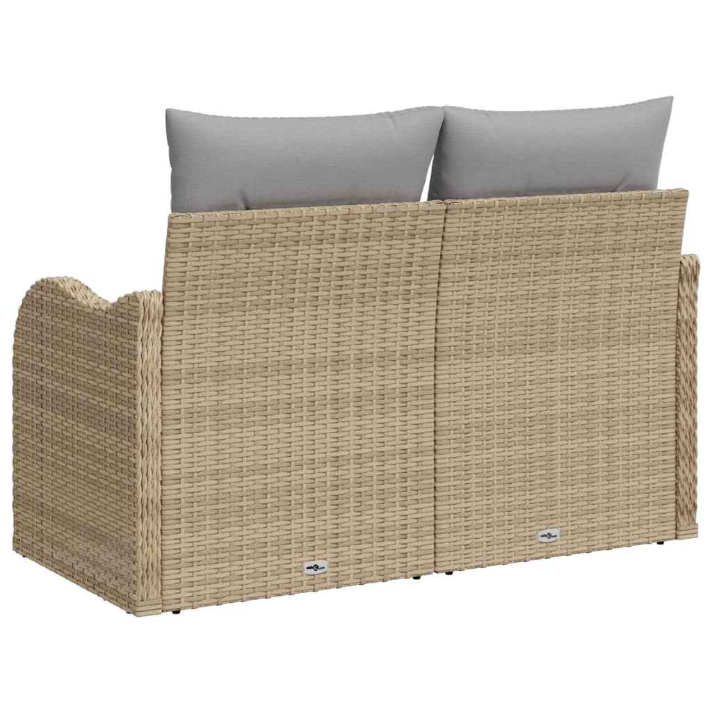 Dārza dīvāns ar spilvenu smilšu krāsā 121 x 62 x 69 cm polirotangs