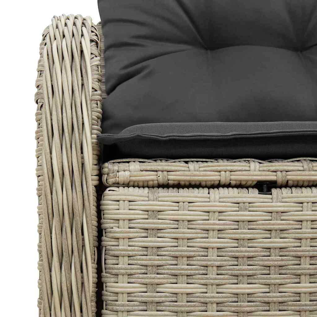 2 vietų sodo sofa su pagalvėlėmis šviesiai pilka poli ratanas