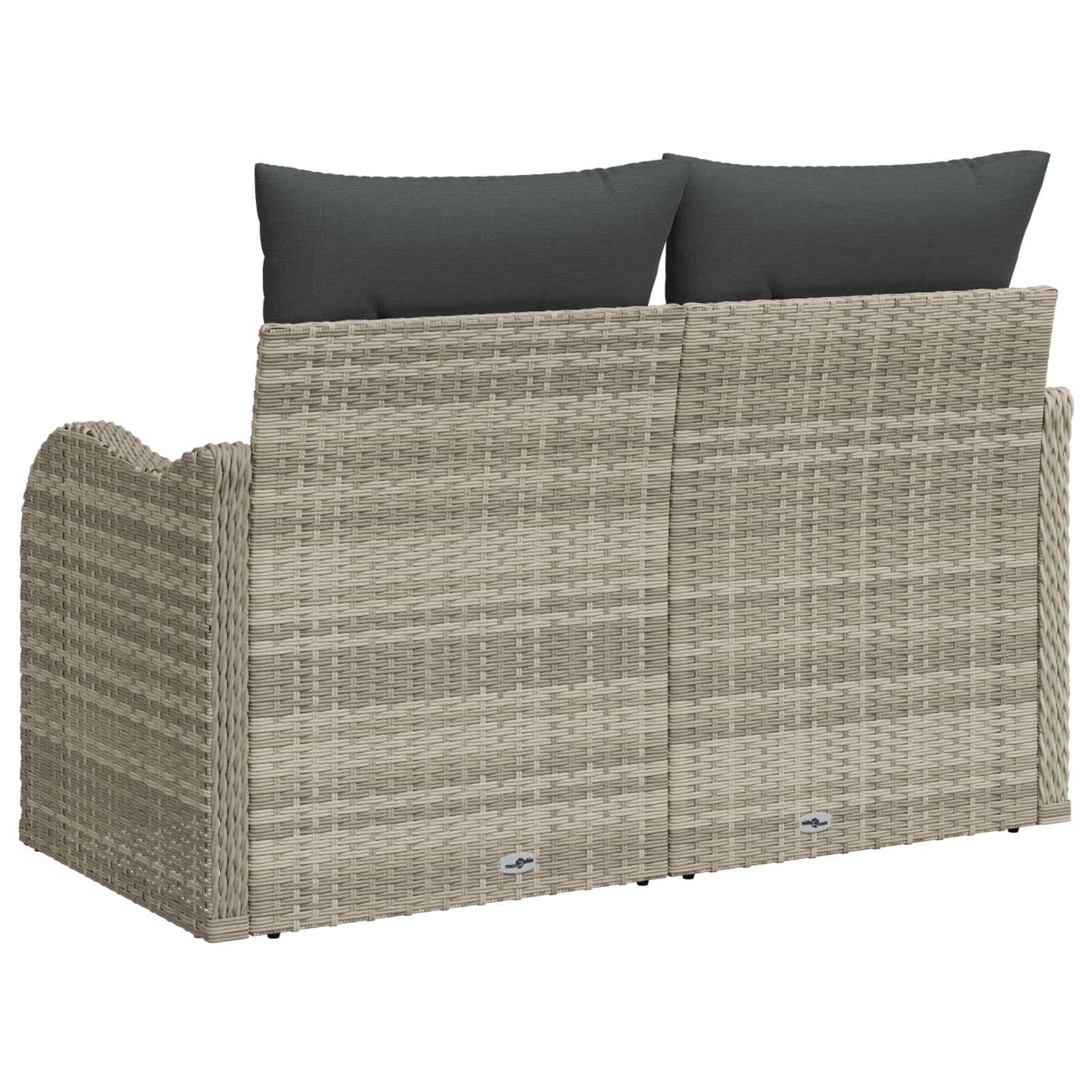 Garden sofa with cushion Light grey 121 x 62 x 69cm poly rattan