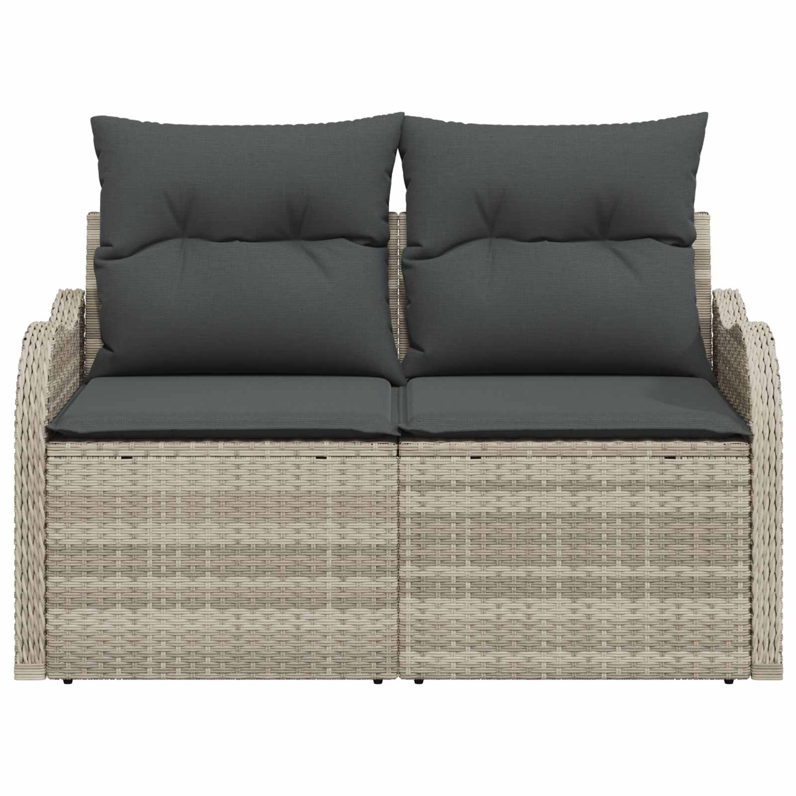 Garden sofa with cushion Light grey 121 x 62 x 69cm poly rattan
