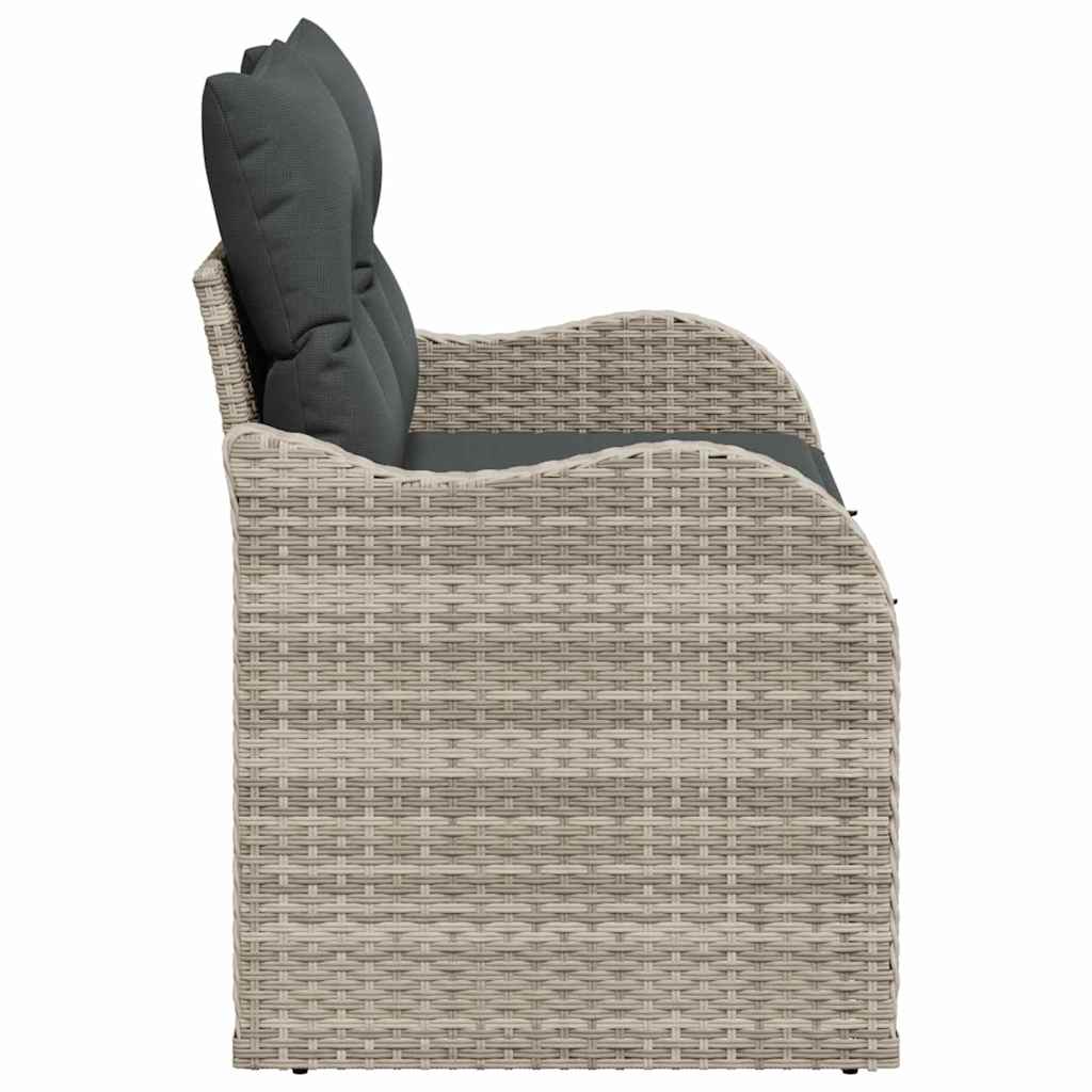 2 vietų sodo sofa su pagalvėlėmis šviesiai pilka poli ratanas